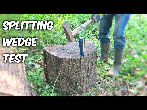 using a wood splitting wedge