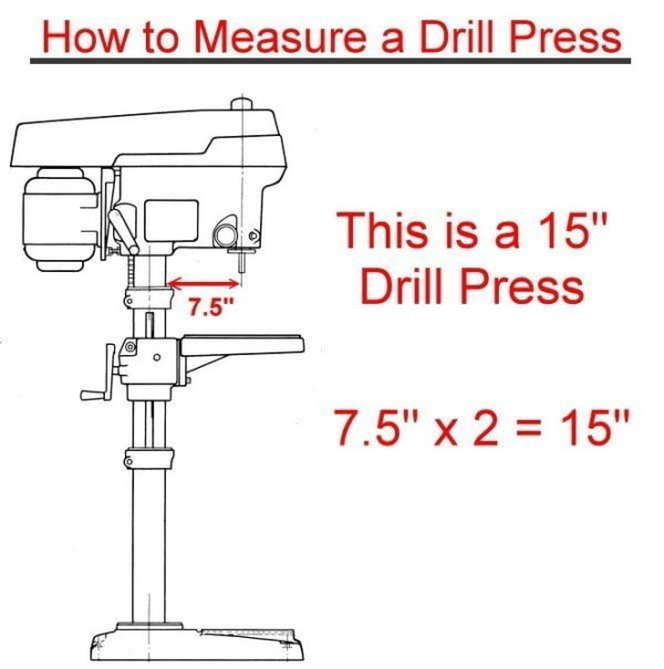 Drill press swing size