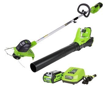 GreenWorks STBA40B210 G-MAX 40V Cordless String Trimmer and Blower Combo