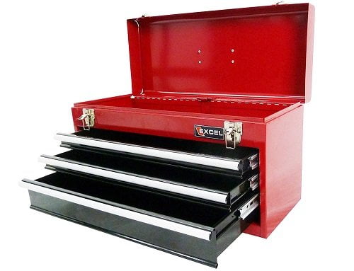 Excel TB133A-Red 21-Inch Portable Steel Tool Box