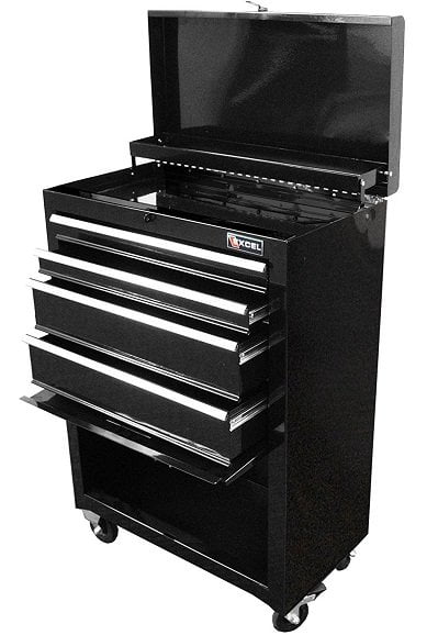 Excel TB2201X-Black 22-Inch Steel Chest Roller Cabinet Combination