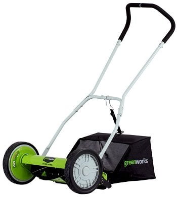 GreenWorks 25052 16-Inch Reel Lawn Mower with Grass Catcher