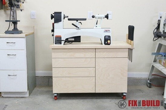Mobile Wood Lathe Stand with Excellent Storage Tutorial