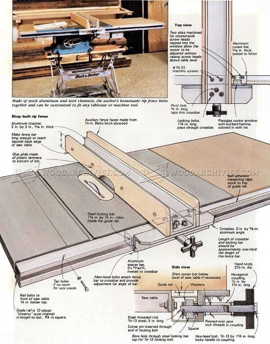 Biesemeyer T-Square Inspired DIY Table Saw Fence Plans