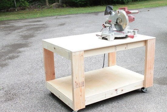 Compact & Pretty in Red Mobile Workbench Plans