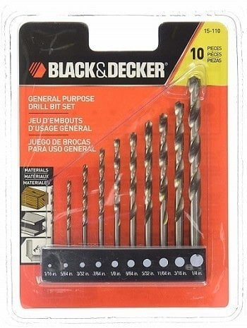 Black & Decker 15-110 HSS 10-Piece Drill Bit Set